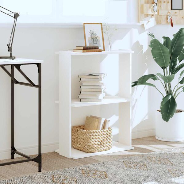 vidaXL Bücherregal 3 Böden Weiß 60x30x80 cm Holzwerkstoff