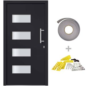 vidaXL Haust&uuml;r Aluminium und PVC Anthrazit 100x200 cm