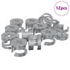 vidaXL Zapfenschloss-Muttern 12 pcs Silber 15 x 11,5 mm Metall