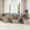 vidaXL Gartensofa-set mit Kissen 9 pcs Beige und Hellgrau Poly-Rattan
