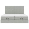 vidaXL Ottoman-Bett mit Matratzen & LEDs Hellgrau 180x200 cm Samt