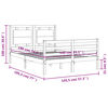 vidaXL Massivholzbett mit Kopfteil 140x190 cm