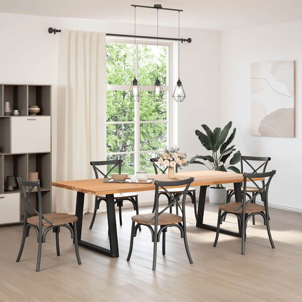 vidaXL Esstisch Beine V-Form 2 Stück Schwarz 70x(72-73,3) cm Stahl