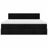 vidaXL Ottoman-Bett mit Matratze Schwarz 200x200 cm Stoff