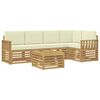 vidaXL Outdoor-Sofagarnitur 6 pcs Wei&szlig; und Creme 59 x 59 x 37 cm