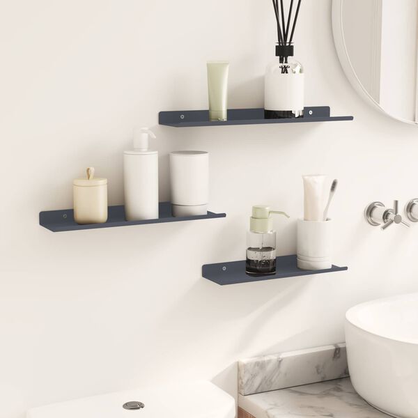 vidaXL Schwebendes Regal 3 pcs Anthrazit 40 x 9 x 2,5 cm Stahl