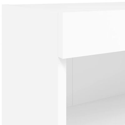 vidaXL 8-tlg. Wohnwand mit LED-Beleuchtung Weiß Holzwerkstoff