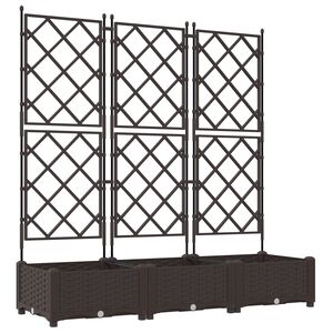 vidaXL Garten-Pflanzgef&auml;&szlig; 3 pcs Braun 120 x 40 x 125,5 cm Kunststoff