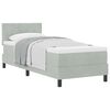 vidaXL Boxspringbett mit Kopfteil Hellgrau 80 x 200 cm Samt