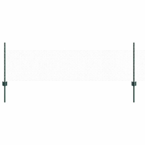 vidaXL Zaun mit Pfosten Gr&uuml;n 0,5 x 25 m Stahl