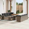 vidaXL Garten-Sofa-Set mit Speicher 11 pcs Grau Poly Rattan