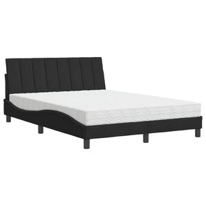 vidaXL Bett mit Matratze "Hanko" Schwarz 120x200 cm Samt