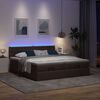 vidaXL Ottoman-Bett mit Matratzen & LEDs Dunkelbraun 160x200 cm Stoff