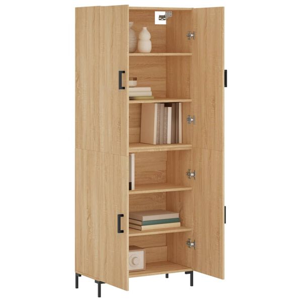 vidaXL Highboard Sonoma-Eiche 69,5x34x180 cm Holzwerkstoff