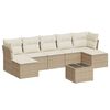 vidaXL 8-tlg. Garten-Sofagarnitur mit Kissen Beige Poly Rattan