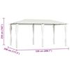 vidaXL Pavillon mit Pfostenverkleidung 2,98x5,3x2,59 m Creme 160 g/m²