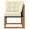 vidaXL Outdoor Ecksofa Massivholz Akazie und Textilene-Stoff Natur