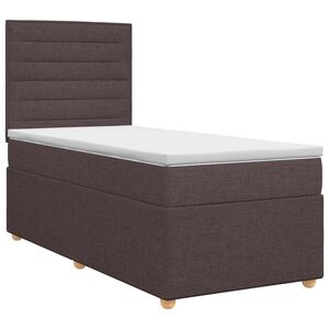 vidaXL Boxspringbett mit Matratze Dunkelbraun 100 x 200 cm Stoff