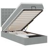 vidaXL Ottoman-Bett mit Matratze Hellgrau 90x200 cm Stoff