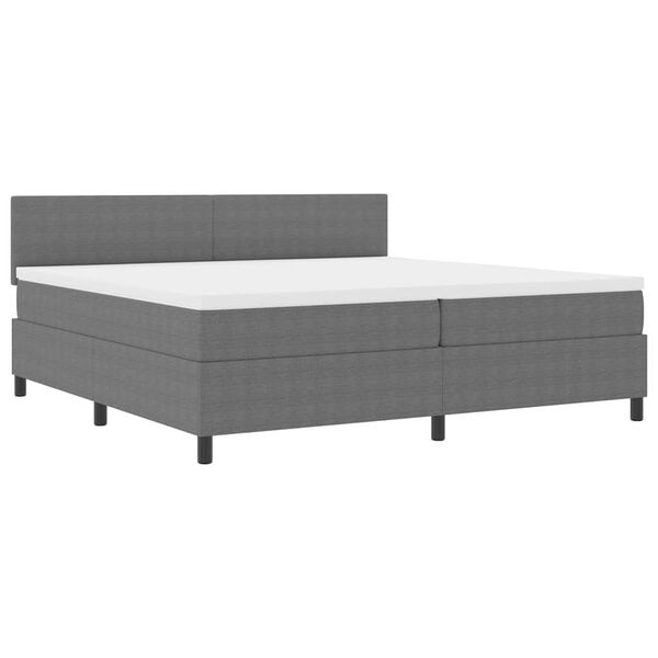 vidaXL Boxspringbett Hellgrau und Wei&szlig; 203 x 200 x 88 cm Cordstoff