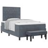 vidaXL Boxspringbett mit Matratze Dunkelgrau 120 x 190 cm Samt