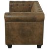 vidaXL Chesterfield-Sofa 2-Sitzer Braun Kunstleder