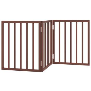 vidaXL 3-tlg. Hundetor Faltbar Braun 150 cm Pappelholz