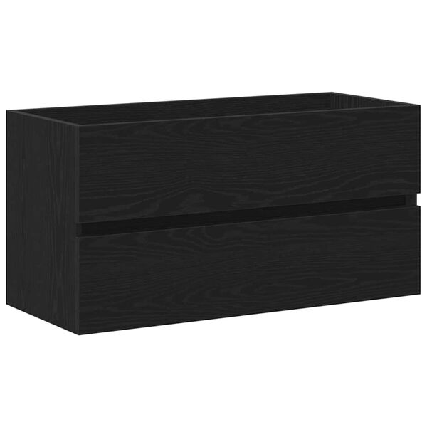 vidaXL Sp&uuml;lbeckenschrank Schwarz Eiche 90x38,5x45 cm Holzwerkstoff