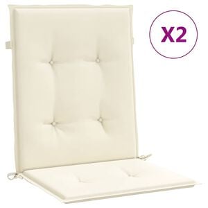 vidaXL Gartenstuhlauflagen f&uuml;r Niedriglehner 2 Stk. Creme 100x50x3 cm