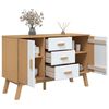 vidaXL Sideboard OLDEN Weiß und Braun 114x43x73,5 cm Massivholz Kiefer