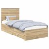 vidaXL Bettrahmen mit Kopfteil Sonoma-Eiche 90 x 200 cm Holzwerkstoff