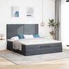 vidaXL Ottoman-Bett mit Matratzen & LEDs Dunkelgrau 160x200 cm Samt