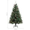 vidaXL Weihnachtsbaum mit Zapfen Gr&uuml;n 150 cm PVC & PE