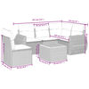 vidaXL 6-tlg. Garten-Sofagarnitur mit Kissen Beige Poly Rattan