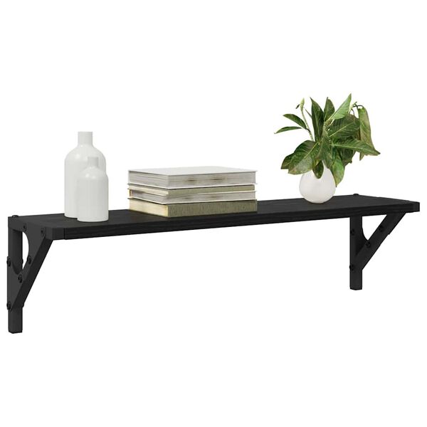 vidaXL Wandregale 2 pcs Schwarz Eichen-Optik 60 x 15 x 15,5 cm