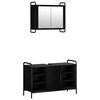 vidaXL Badezimmerschrank-Set 2 stk. Schwarz Eichen-Optik