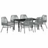 vidaXL Garten Essgruppe 7 Stk. Grau Poly-Rattan