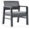 vidaXL 3-tlg. Garten-Lounge-Set mit Auflagen Kunststoff Grau
