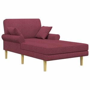 vidaXL Chaiselongue Weinrot Stoff