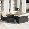 vidaXL Garten-Sofa-Set mit Speicher 9 pcs Schwarz Poly Rattan