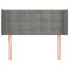 vidaXL Kopfteil mit Ohren Hellgrau 93x16x78/88 cm Samt