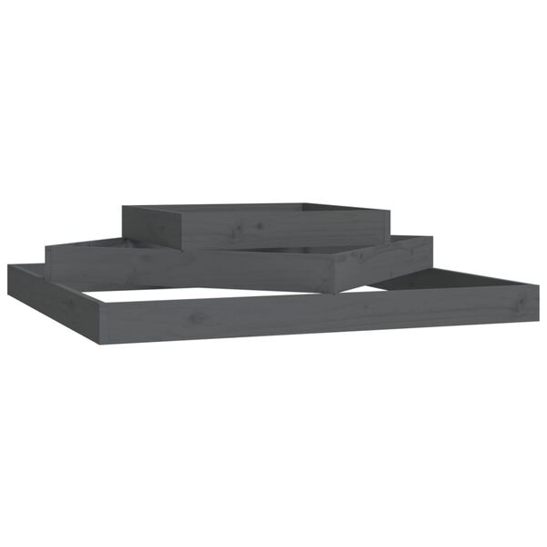 vidaXL Pflanzk&uuml;bel Grau 112x112x27 cm Massivholz Kiefer