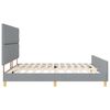 vidaXL Bettgestell mit Kopfteil Hellgrau 200 x 200 cm Stoff