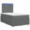 vidaXL LED Boxspringbett mit Matratze Dunkelgrau 120 x 190 cm Stoff