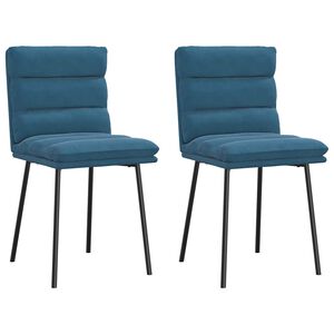 vidaXL Esszimmerst&uuml;hle 2 Stk. Blau Samt
