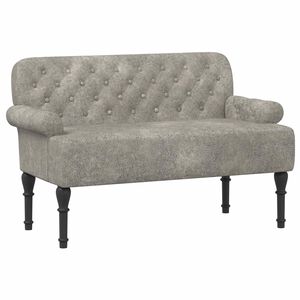 vidaXL Zweisitzer mit Knopfheftung Hellgrau 120 x 65 x 78 cm