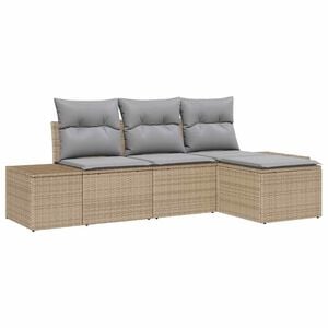 vidaXL Sofa Set 4 stk. Beige [Synthetisch]: Poly Rattan