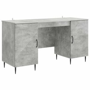 vidaXL Schreibtisch mit T&uuml;r Betongrau 142,5 x 50 x 75 cm Holzwerkstoff