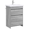 vidaXL Badezimmerm&ouml;bel-Set Grau Sonoma 61 x 40 x 84,5 cm Holzwerkstoff
