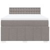 vidaXL Boxspringbett mit Matratze Taupe 140x200 cm Stoff
